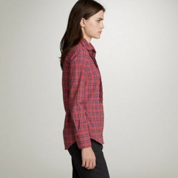 J.Crew Tartan Cotton Popover Shirt Plaid Pullover - Picture 7 of 8